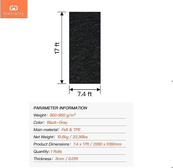 7.4'x 17' Garage Floor Mat & Oil Spill Mat, Heavy Duty Under Car Mat for Garage & Driveway, Protects Against Oil, Chemicals & Stains with TPE Anti-Leak Backing, Reusable & Washable
