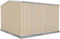 Absco Premier Storage Sheds, 10'x10' Metal Garage, DIY Backyard Shed, Utility Tool Storage, Weather & Wind Resistant Aluminum Panels & Steel Frame, Maintenance-Free, 12 Year Warranty, Classic Cream