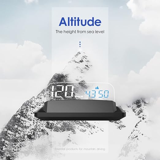 3D HUD Head Up Display Speedometer Digital Speed MPH Overspeed Alarm Fatigue Driving Alert Altitude Windshield Projector Universal for All Cars Truck Vehicle