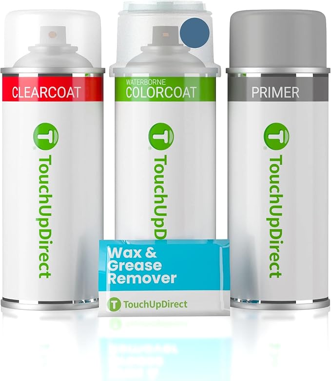 TouchUpDirect 8T0 Blazing Blue Metallic Compatible with Toyota Exact Match Touch Up Paint Aerosol - Preferred Kit