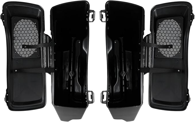 XFMT 5" Stretched Saddlebags Extended Saddle Bags W/ 6x9 Speaker Llids Black Latches For Harley Touring Road King Street Glide Road Glide Electra Glide Ultra Classic 1993-2013