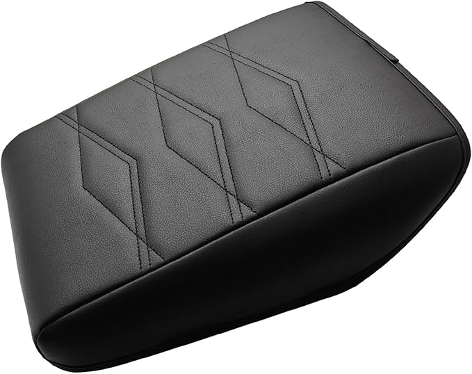 Muslogy for 2024 2025 Atlas & Cross Sport Center Console Pad Armrest Cover Protector Vegan Leather Extra Soft Armrest Box Lid Pad Compatible with Volkswagen Atlas/Cross Sport Accessories (V1_Black)