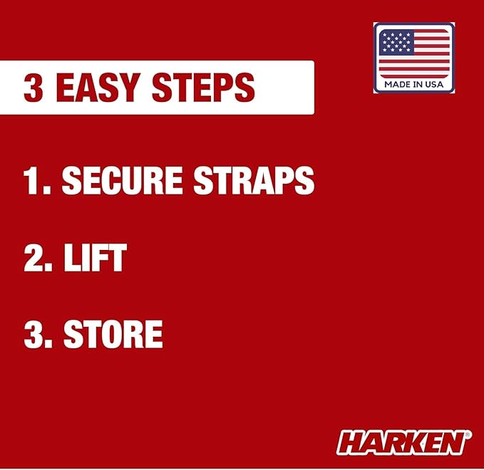HARKEN - Truck Cap Overhead Garage Storage Hoist, Self-Leveling, Safe Anti-Drop System, Easy One-Person Operation, Smart Garage Organization