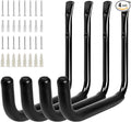 KURUI 10" Garage Organization Wall Hooks, 66 LB Heavy Duty Water Hose Holder for Hanging Ladder Extension Cord Garden Tool Cable, 4 Pcs, Black
