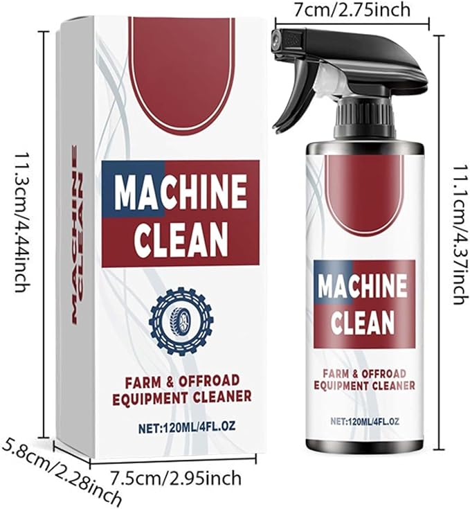 Machine Clean Spray, Machine Clean Outdoor All-Purpose Cleaner, Heavy-Duty Outdoor All Purpose Cleaner,Compatible with all wheel materials and finishes(120ml*2 PCS)