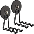 ULIBERMAGNET Magnetic Hooks - Heavy Duty Power Tool Organizer with Large Magnets, 2 Pack for Drill & Garden Tool (Black)