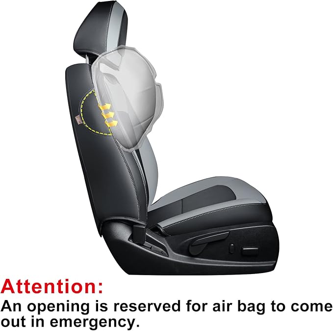 LUCKYMAN CLUB Chevy Colorado Seat Covers, fit for 2023 2024 2025 Colorado Crew Cab Z71 LT ZR2 Work Truck with Faux Leather (Black&Gray)