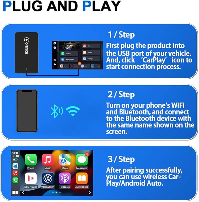 CarPlay Box Streaming Device for Car, Wireless CarPlay Adapter & Android Auto Wireless Adapter with Netflix YouTube Disney+ Prime Video, for Factory Wired CarPlay Cars