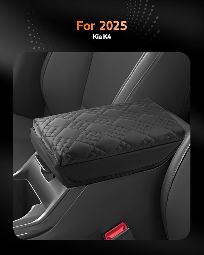 CDEFG for 2025 Kia K4 Center Console Cover Armrest Box Cover for K4 (LX, LXS, EX, GT-Line, GT-Line Turbo) 2025+ Accessories Console Arm Rest Protector Thickened