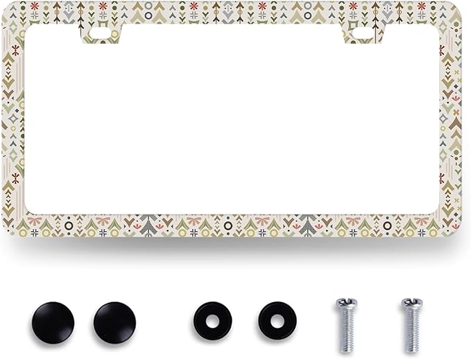 Arrow Print License Plate Frame Colorful Adventure Awaits License Plate Holder Funny License Plate for Car Decoration Stainless Steel Auto Parts with Screws 12.3" x 6.3"