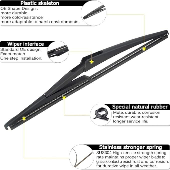 AUTOBOO 26"+17" Windshield Wipers with 12" Rear Wiper Blade Replacement for Nissan Rogue Pathfinder 2013 2014 2015 2016 2017 2018 2019 2020 2021 2022 2023 -Original Factory Quality (Pack of 3)