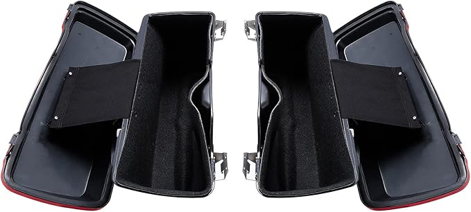 XFMT Motorcycle Red Hard Saddlebags Saddle Bags Trunk W/Lids & Chrome Latches For Harley Touring Road King Street Glide Road Glide Electra Glide 1994-2013