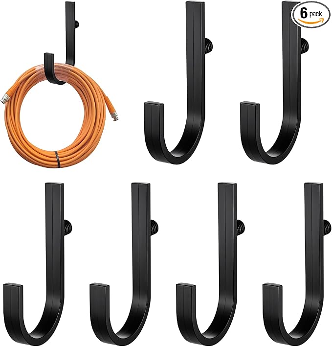 6Pcs Shed Hooks Compatible with Suncast/Craftsman Shed, J-Shape Sheds Shelves Storage Organization Accessories for Garden Garage Hanging Sheds Organization Supplies
