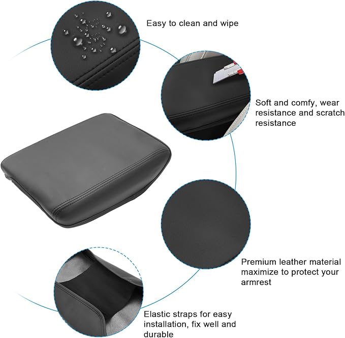 SXCY for 2024 2025 VW Atlas Armrest Cover for Volkswagen Atlas 2024 2025 Console Cover 2025 Atlas Center Console Cover 2024 2025 Atlas SEL Premium R-Line Accessories Middle Console Cover