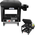 Rolling Creeper Garage Shop Seat for Men, Padded Mechanics Stool with Tool Tray Storage for Garage, Rolling Workshop Stool with Wheels, Auto Creeper Seat, 330 LBS Capacity, Heavy Duty, Black