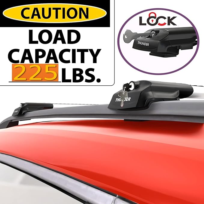 Catch USA Car Roof Rack Cross Bars for Subaru Outback Wilderness with Lock 2021 2022 2023 Aluminum Cross Bar for Rooftop Cargo Carrier Luggage Kayak Canoe Bike Snowboard (Black)
