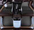 Custom All-Weather Protection Leather Car Floor Mats for Cars Sedan SUV Sports Car Waterproof Floor Mat (Black White)