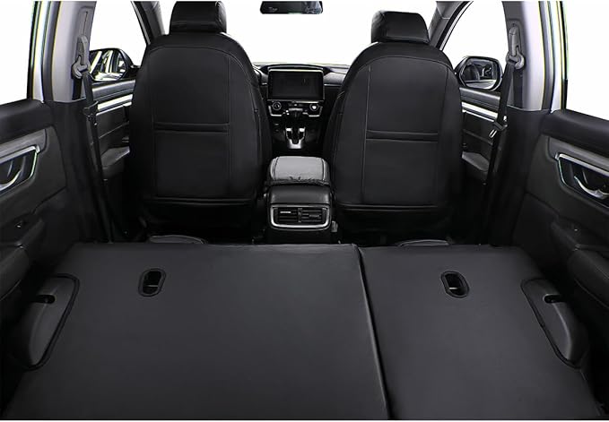 EKR Accord Car Seat Covers Custom for Honda Accord 2013-2016 LX,EX,EX-L,Sport,Touring,Sport SE & 2017 LX,Reat Row W/Solid Backrest,Seat Cover Full Set,Car Seat Protector-Leather(Black)