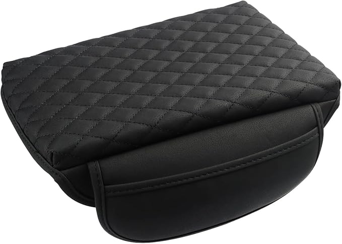 Shademax Center Console Cover Custom Fit for Hyundai Santa Cruz 2022 2023 2024 2025 2026 Armrest Cover Cushion Pad Santa Cruz Accessories PU Leather Armrest Seat Box Protector with Pockets Storage Bag