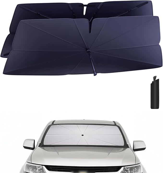 Windshield Sun Shade Umbrella Compatible with 2015-2022 Chevy Colorado Accessories: Custom Fit 240T Silver, Double Thickened, Foldable Window Sunshade, Ultimate 99% UV Blocking for LT, WT, Z71, ZR2