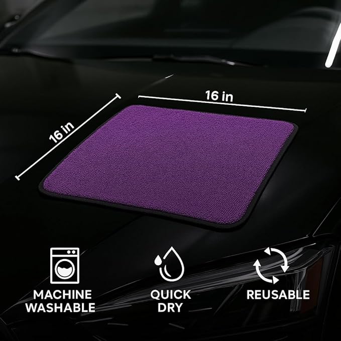 3 Pack Reusable Pak Details Micro Fiber Towels Car Detailing | 16x16 Ultra-Absorbent & Dual-Sided Car Microfiber Towel for Polishing, Wax Removal & Buffing | Lint & Streak-Free | Auto Cleaning Cloths