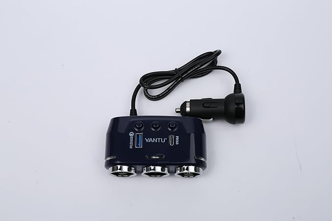 YANTU QC3.0&PD 40W Cigarette Lighter Adapter, 3-Socket 140W Car Cigarette Lighter Splitter with 12v Usb Outlet,Car Charger Adapter with Double/Dual/Usb C Charger Multi Port/Plug Outlet for Car Devices