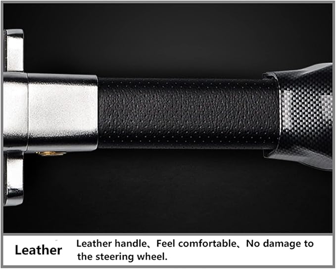 Amorin Steering Wheel Lock with Alarm and Light, Car Security Products Anti-Theft Device, Heavy Duty Car Theft Prevention Lock Bar for Car SUV Black + Silver
