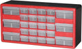 Akro-Mils 26-Drawer Plastic Drawer Storage Cabinet for Garage Organization, Bead Organizer, Building Bricks Storage, Teacher Toolbox, Makeup Organizer, 20-Inch W x 6-Inch D x 10-Inch H, 10126 Red