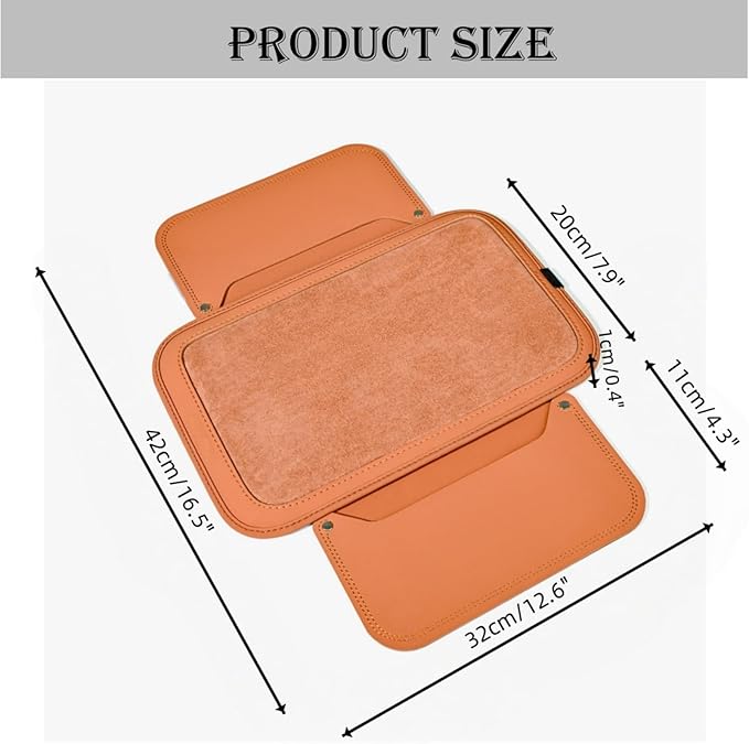 Arm Rest Cover for Car with 2 Storage Bags, Central Console Cover Armrest Pad, Suede Leather, Auto Interior Accessories for Most Vehicles, All-Season Comfort, Black