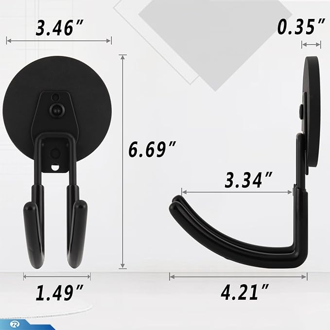 2 Pcs Magnetic Hook Heavy Duty, Strong Magnet Hooks for Garage Tools Hose Rope Electric Drill (Large)