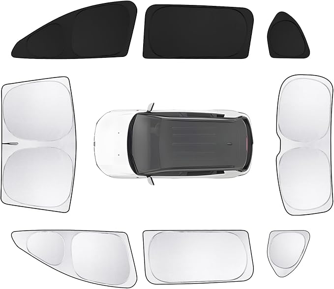 8pcs Car Window Shades for Hyundai Santa Fe 2024 2025 2026 Accessories,Windshield Side Rear Full Sunshade,Sun Visor UV Blocking, Privacy Protection and Blackout for Camping Outdoor