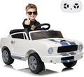 12V Ride on Car Licensed Shelby GT350, Battery Powered Ride On Toy for Toddlers with Remote Control, Electric Car for Kids, Bluetooth, Shock Absorbers, Safety Belt, 3 Speeds, LED Lights, Music, White