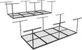 FLEXIMOUNTS 4x8 Overhead Garage Storage Rack, Adjustable Organization System, Heavy-Duty Metal Ceiling Racks, 2 pack, Black
