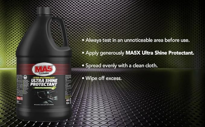 MA5X Ultra Shine Protectant | Car Interior Cleaner | Multi-Surface Car Interior Protectant with Green Apple Scent | UV Resistant | Gallon Refill | Pack of 1