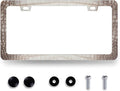 Crocodile Skin Print License Plate Frame Cool Animal Texture License Plate Holder Funny License Plate for Car Decoration Stainless Steel Car Accessory with Screws Men Women 12.3" x 6.3"