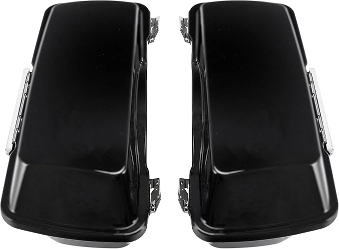XFMT Motorcycle Matte Black Hard Saddlebags Saddle Bags Trunk W/Lids & Chrome Latches For Harley Touring Road King Street Glide Road Glide Electra Glide 1994-2013