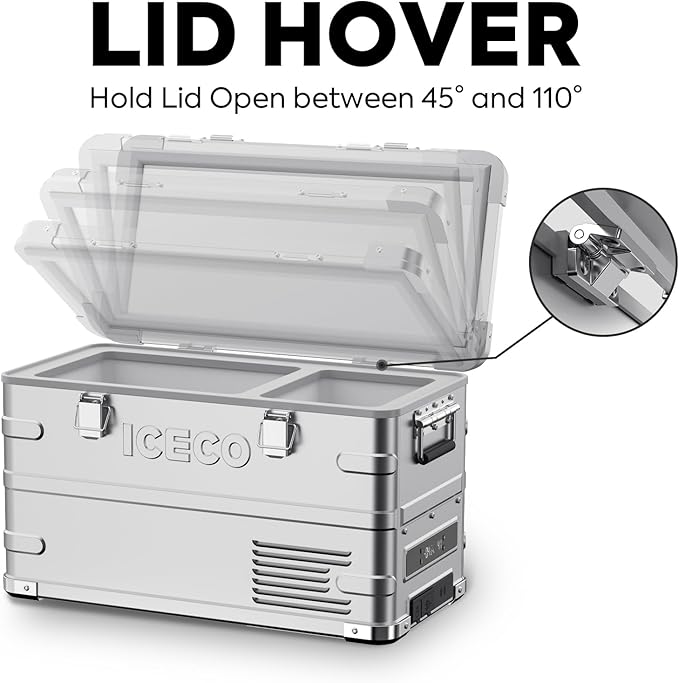 ICECO APL35 12 Volt Car Refrigerator, 37 Quart (30 Liter) Light Duty Aluminum 12v Portable Fridge Freezer, SECOP Nano Compressor, -4℉~68℉, 12/24V DC, 100-240V AC for Outdoor, Camping, RV, Truck, Boat