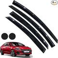 Rain Guards for Hyundai Elantra Sedan 2011-2016, Tape-on Side Window Deflectors for Hyundai Elantra Sedan, Window Visors for Hyundai Cars,for Hyundai Accessories 4 Rain Guards ＆ 2 Car Coasters, Black