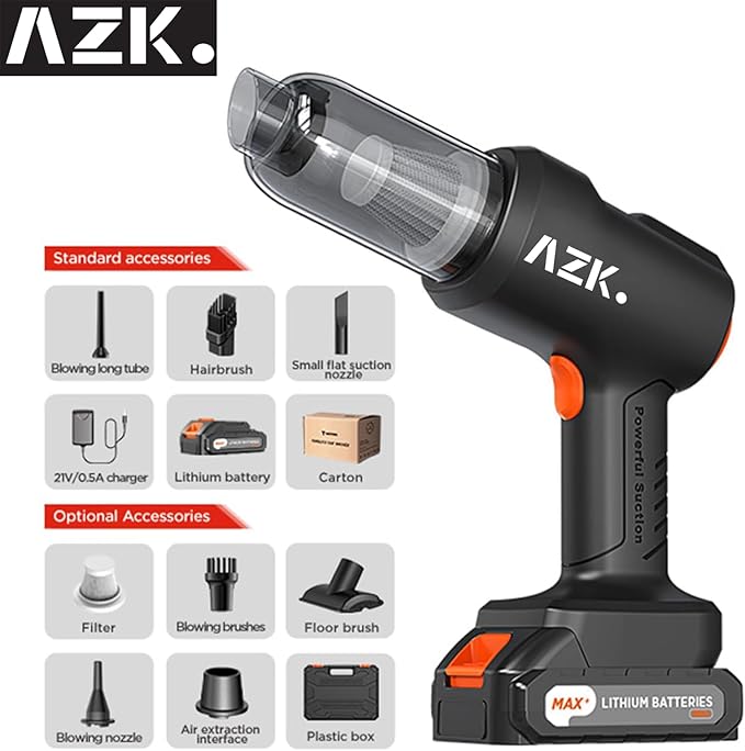 Car Vacuum Portable Cordless,36500Pa High Power Suction & Blower,Wireless Handheld Vacuum Cleaner for Car, Home, Office, Pet