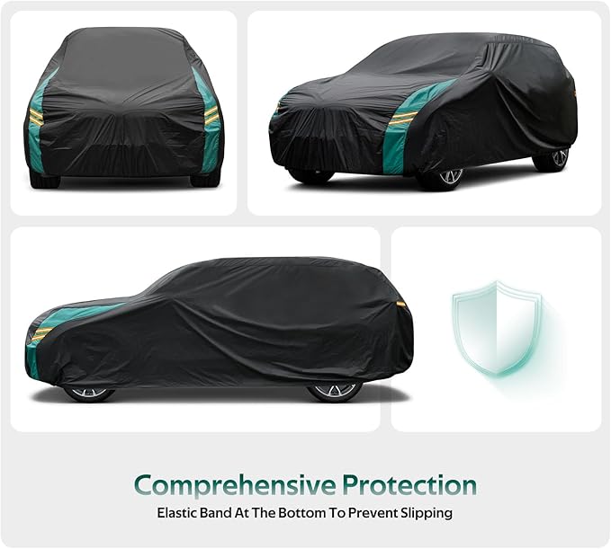 Jeep Wrangler Car Cover 4 Door Fits Sahara Rubicon Unlimited Sport JK JL. Jeep Wrangler Car Cover 4 DR for All Weather, Outdoor Waterproof, Windproof, UV-Resistant, Dustproof