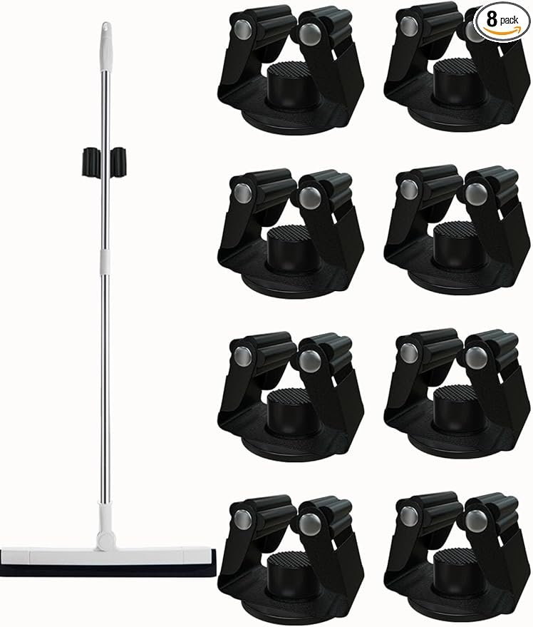 Magnetic Broom Holder Heavy Duty, Magnetic Broom and Mop Organizers for Fridge - Magnet Waterproof Mop Broom Holder for Garage Kitchen Laundry Work Shop - 8 Pack