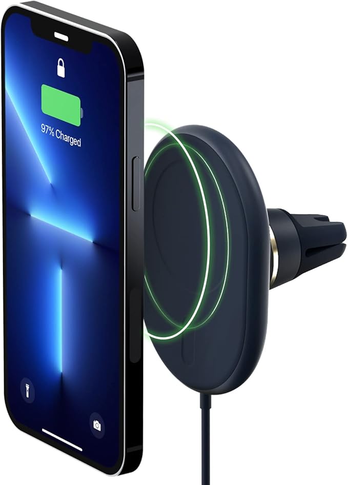 iOttie Velox Magnetic Wireless Charging Air Vent Car Phone Mount. Compatible with MagSafe iPhones including iPhone 12/13/14/15/16 Series (Car Charger Included)