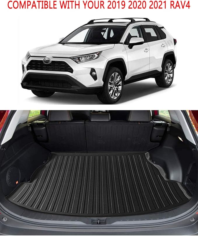 RAV4 Cargo Liner - Compatible with RAV4 2019 2020 2021 2022 2023 2024 2025 Models,All-Weather Rear Trunk Tray Cargo Mats Custom Fit for Toyota RAV-4,3D Tech Waterproof Durable Flexible Accessories