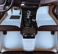 Custom All-Weather Protection Leather Car Floor Mats for Cars Sedan SUV Sports Car Waterproof Floor Mat (White)