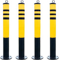 Safety Bollard, Driveway Barrier, Parking Stopper for Garage, Steel Car Parking Protection Posts, Caution Cones, Perfect for Traffic-Sensitive Area(Yellow A(4PCS))