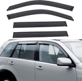 Set of 4 Front+Rear Smoke Sun/Rain Guard Outside Mount Tape-On Acrylic Window Visors Compatible with 03-08 Pilot