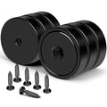 MIKEDE Heavy Duty Magnets with Hole, 150LB Strong Magnets, Black Pot Magnet with Screw for Wall Mounting, Rare Earth Magnet Round Base Cup Magnet for Holding Tools Lifting, Door - 6 Pack