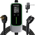 ELEGRP Level 2 EV Charger for Home, 32 Amp, ETL Certified, PBE & LCD Technology, 25ft J1772 Cable with NEMA 14-50 Plug, Plug and Play, 240V for BEVs/PHEVs