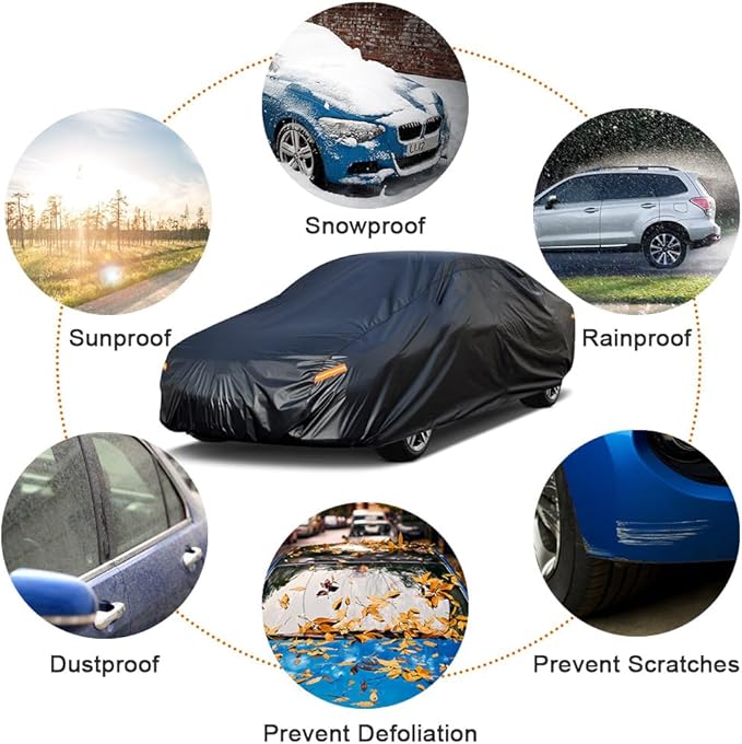 Kayme 7 Layers Car Cover Custom Fit for Chevrolet Chevy Camaro (2010-2025) Waterproof All Weather for Automobiles, Outdoor Full Cover Rain Sun UV Protection.Black