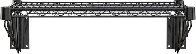 14" x 24" Black Epoxy Wire Wall Mount Shelf